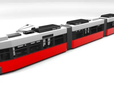 TRAM 2 LOWPOLY Low-poly 3D model