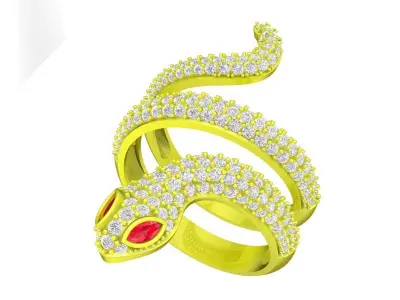 A7456 Luxury Diamond Snake Women Ring 3D Model 3D print model