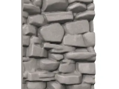 Large Field Stone Wall Module 3D print model
