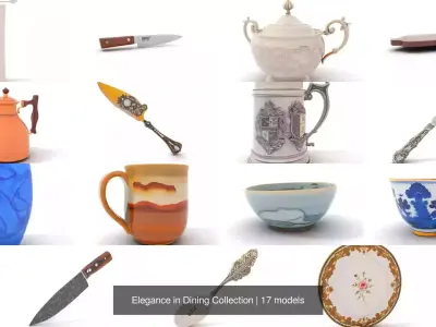Elegance in Dining Collection 3D Model Pack