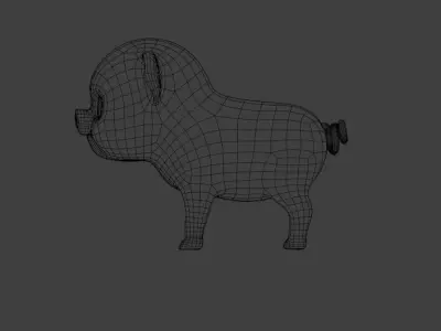 Stylized Baby Pig 3D Model 3D model