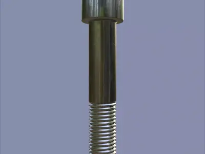 Steel Stained M12 Bolt Allen Cap with PBR 4K Textures 3D model