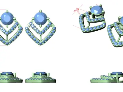 Diamond Earrings  3D print model