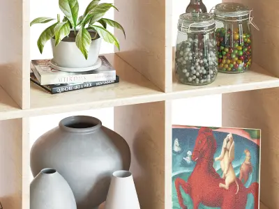 Ikea Kallax with decorative set 3D model
