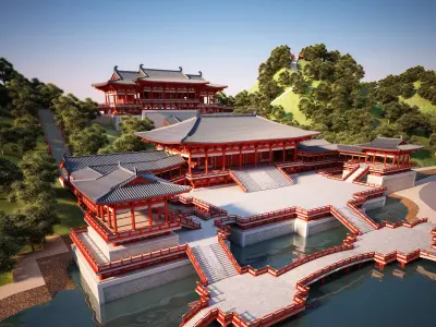 China temples church Historical sites palace Tang dynasty 3D model purchase