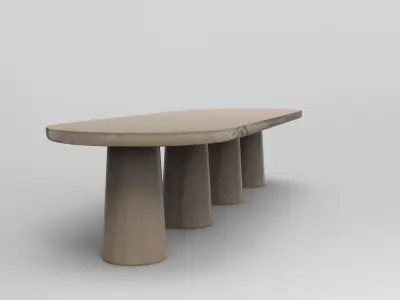 Zuha Dining Table Low-poly 3D model