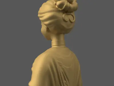 Elegant Lady Bust Statue 3D Model STL for Decoration 3D print model