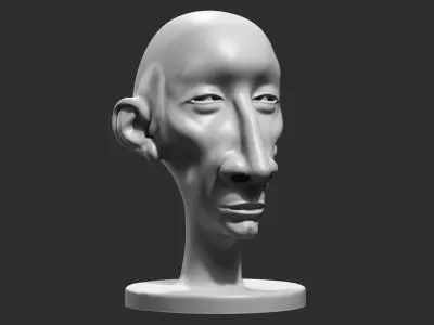 human head modern sculpture 3d print model 108 3D print model
