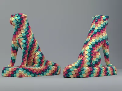 Hachiko Statue   High-Quality 3D Asset   PBR OBJ LODs Low-poly 3D model