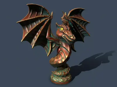 statue dragon Low-poly 3D model
