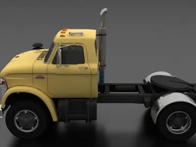 N-Series N-950-D Semi Truck 1966 Low-poly 3D model