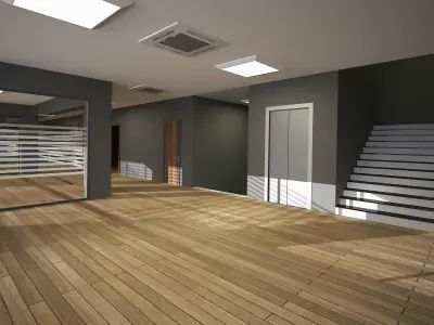 FACTORY AND OFFICE BUILDING -with interior Low-poly 3D model