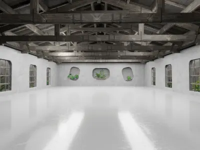 Car studio interior 02 3D model Low-poly 3D model