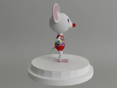 Disco Mouse Low-poly 3D model