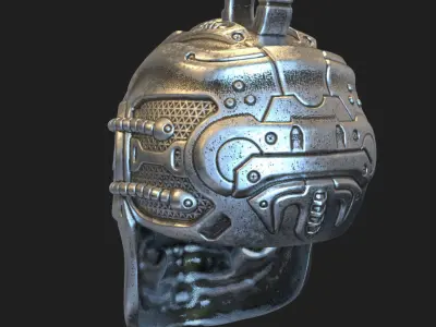 Skull pendant jewelry Robotic for bikers vol13 3D print model