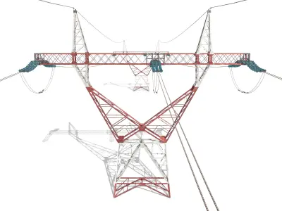 Electricity Pole 22 Low-poly 3D model