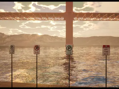 Street Sign Collection - FBX included Low-poly 3D model