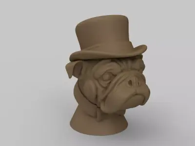 Bulldog Figurine 3D print model