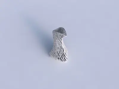 Vase puffy bent triangle with lattice tiles  3D print model