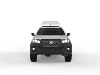 Toyota Hilux Double Cab with Custom Closed Canopy 3D model