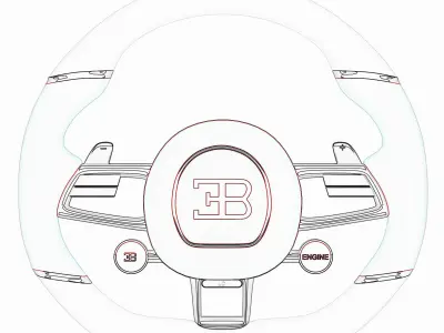 Chiron Steering Wheel 3D model