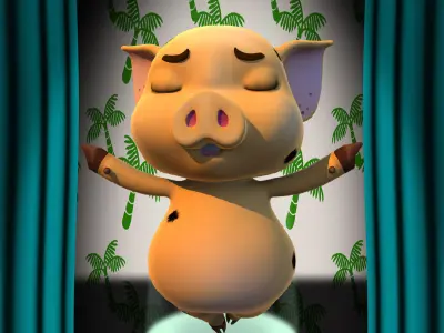 Hilly Bahamas Pig 3D model