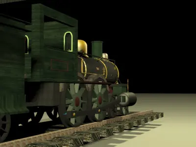 Old Train Model Free low-poly 3D model