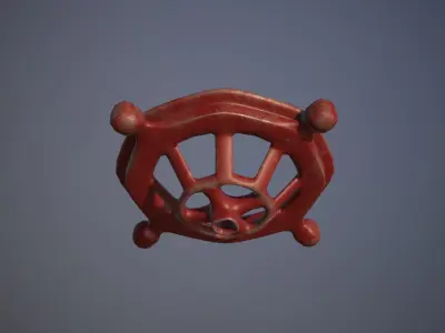 Red Valve Low-poly 3D model