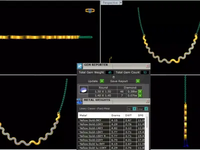 Luxury Wavy Diamond Necklace CAD Design 3DM STL 3D print model