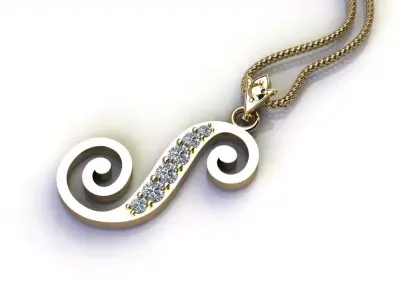 Alphabet V1 Font Style Pendant S 3D print model