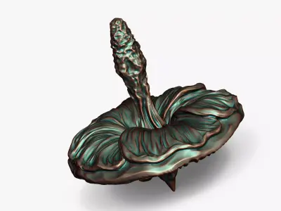 Mallow Flower Spinning Top Toy or Decor 3D print model