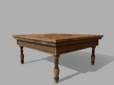 Table wooden Low-poly 3D model