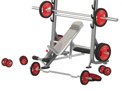 halter dumbbell 3D model