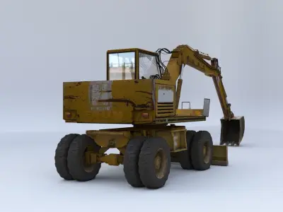  Excavator FAUN-fm1024 Low-poly 3D model