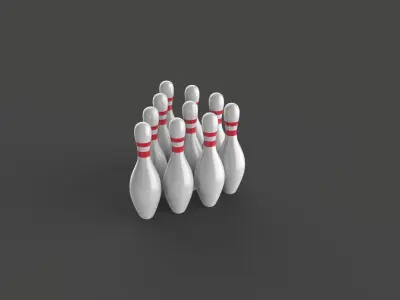 Bowling And Ball Bowling 3D Model low poly Low-poly 3D model