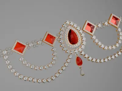 Belly Golden jewellery 3D Model Low-poly 3D model