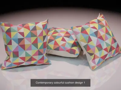 Contemporary colourful cushion designs 3D Model Collection