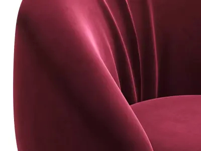 Modern Velvet Pleated Armchair Low-poly 3D model