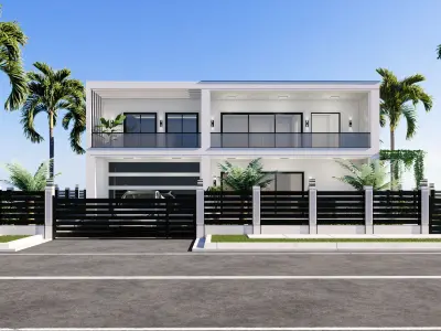 Modern Villa 3D model 17