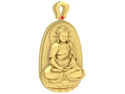 Luxury Buddha Oval Pendant for Jewelry 3622 3D print model
