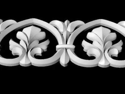 Central decor ornament for furniture 3D model 227