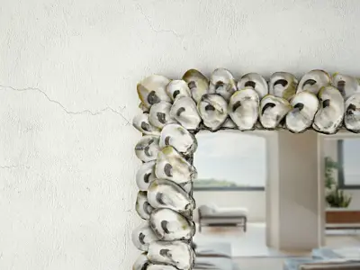 Oyster Shell Mirror by Currey and Co 3D model
