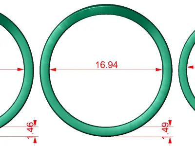 flat half curved matching band collection  3D print model