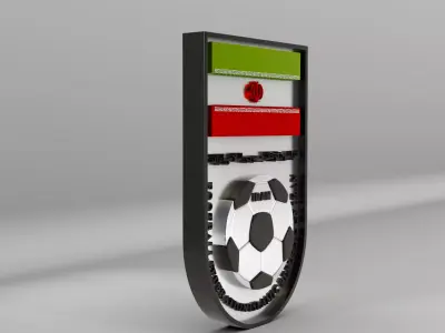 IR Iran National Soccer Team Logo 3D model