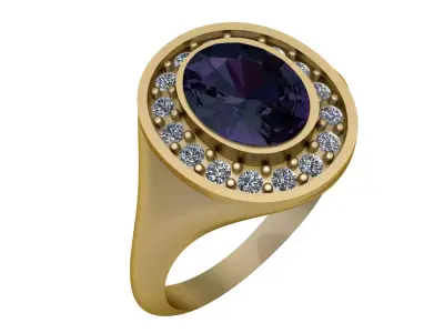 SOLITAIRE SAPPHIRE RING 3D PRINTABLE MODEL  3D print model