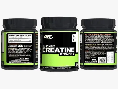 Creatine Powder Plastic Bottle 3D model