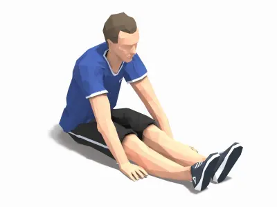 sitting leg raises Exercise Man Animation Low-poly 3D model