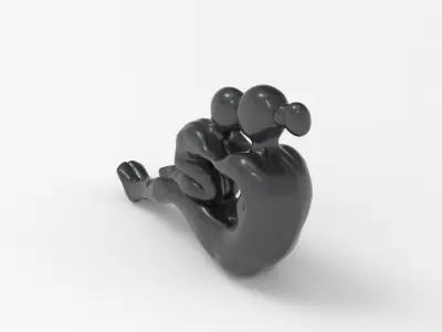 Mother and kid sculpture 3D print model