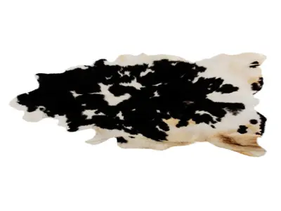 Black And White Skin Cow Rug 3D model