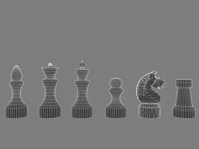 Chess Set board 3D model